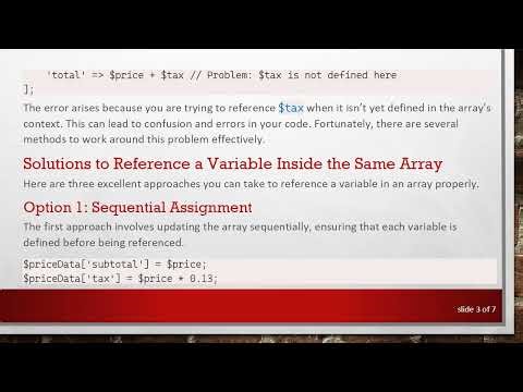 How to Reference a Variable Inside the Same Array in PHP