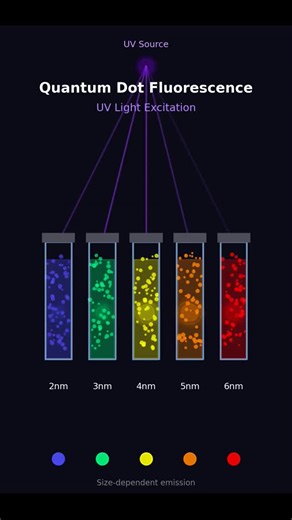 Nipsey on Instagram: "Can you change a material’s color just by shrinking it? Discover how quantum dots use nanoscale physics to tune light and create the most vibrant colors on your screens. 🌈 #Manim #MathAnimation #LearnOnTikTok #Education #QuantumPhysics #Science #Nanotechnology #STEM"