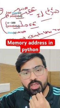 How to get memory address of any object in python? #python #coding #education #saurabhdwivedi #ai id