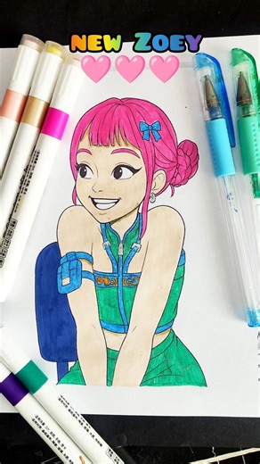 New Zoey 💙 Satisfying Coloring Art #kpop