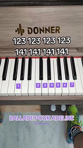 Ballade Pour Adeline (with numbers)✨ #easy #piano #pianotutorial #pianolesson #pianomusicalite | Piano Musicalité