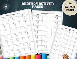 Addition Worksheets, Math Printable for Ages 2  (digital Download) - Etsy Canada