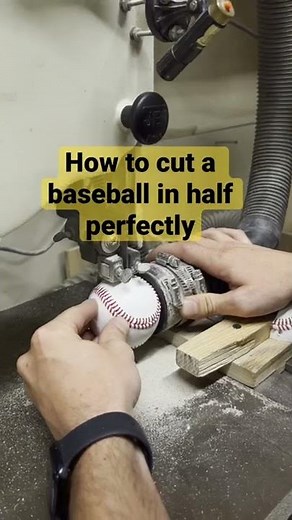 Cutting a baseball in perfect halves. How we do it!