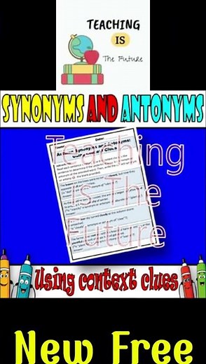 Synonyms and Antonyms Using Context Clues Worksheet! #education