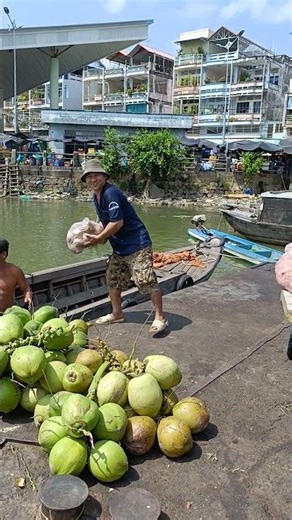 Loading goods at the ferry terminal.