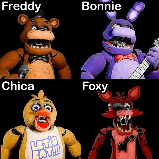 FNaF Movie Jaw Tests - Freddy VS Bonnie VS Chica VS Foxy