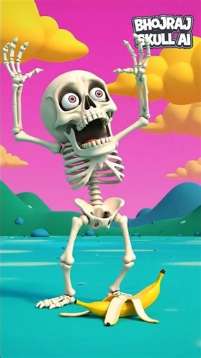 Skull vs Banana Peel 😂 | Epic Funny Fall Animation #shorts