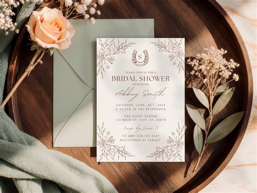 Western Boho Bridal Shower Invitation, Personalized Rustic Wedding Shower Invite, Country Chic Bride, Wildflowers Evite - Etsy