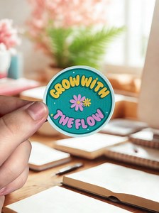 Grow With the Flow Sticker | Retro Flower Power Vinyl Decal - Etsy Canada
