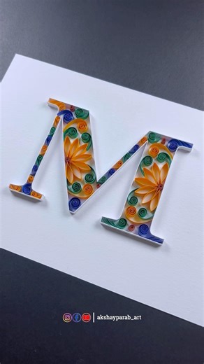 DIY Quilling Letter M | Paper Quilling Typography Art #shorts #alphabet #quilling #letter