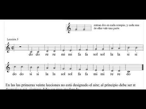 Método de solfeo Hilarión Eslava, lección 1,2 y 3, con comentarios