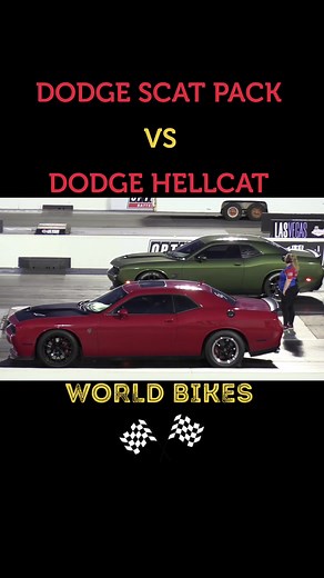 Dodge Challenger Hellcat vs Scat Pack Drag Race Comparison