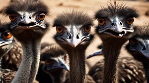 Download A group of emu birds standing next to each other for free