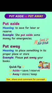 ✅ Put aside vs Put away . . . . . #englishtips #grammartips #shorts | Study All