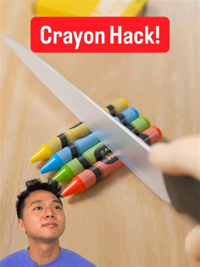 I tried a crayon hack... Video Credit: benmaedo & zackdfilms (TikTok) #fyp #foryou #forupage #cringe #lifehack #comedy #funny