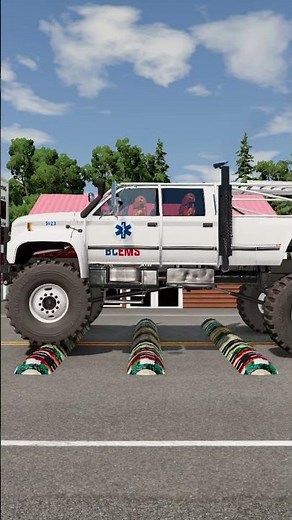 BeamNG.drive Truck and Cars vs Speed Bump Spintires Mudrunner Eps471