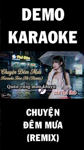 DEMO karaoke | Chuyện Đêm Mưa (Remix) - Tone Nữ | TRANG CHUBBY REMIX | KARAOKE NHẠC TRỮ TÌNH REMIX