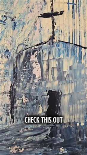 8x8 wood panel | Expressionist Abstract Oil Coldwax Painting | "The Church"
