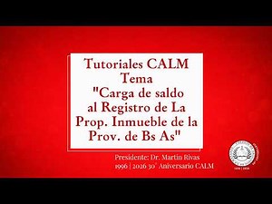 Uploading balance to the Real Estate Registry of the Province of Buenos Aires. CALM Tutorials