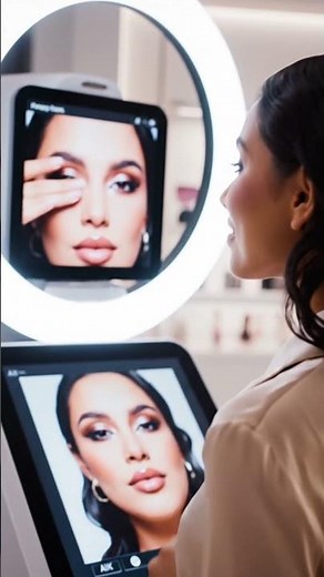 Testing the Futuristic AI Face Makeup Machine ✨ #AIMakeup #BeautyTech #MakeupMachine