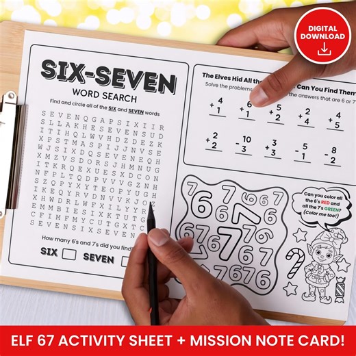 67 Elf Arrival Worksheet - Printable Christmas Game for Kids | Elf 67 | Funny Elf Ideas | Elf Puzzles, Math, Word Search | Instant Download - Etsy
