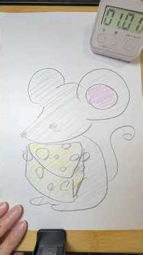 1 Minute Drawing Challenge! 🐭 Cute Mouse with Cheese in 60 Seconds #ASMR #Shorts