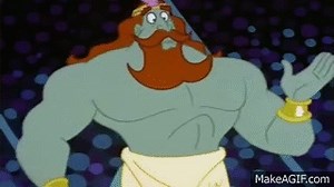 Spongebob - King Neptune Thoroughly Enjoys His Krabby Patty For 10 Minutes on Make a GIF