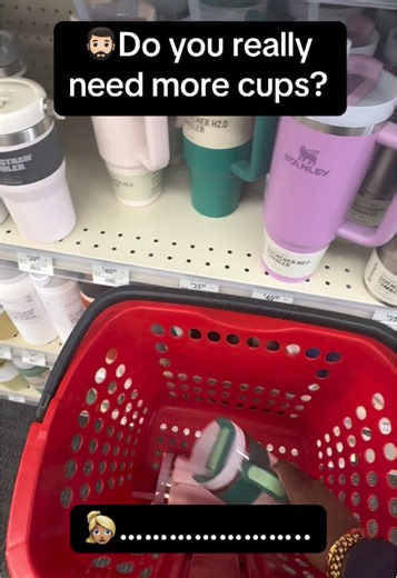 “But do you really need more cups?” 🥱🙄😒 #stanleycup #husband #couple #jokes