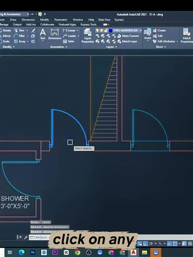 Autocad Magic Trick Door opneing Manager | #autocad | #shots