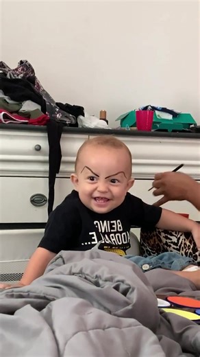 Funny eyebrows for the baby#funny #prank #baby #dad #mom