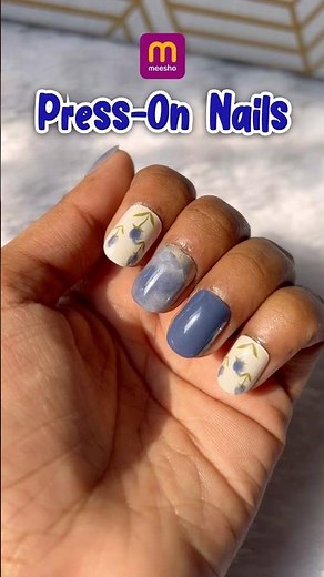 Salon Style Nails at Home 🏠💖 | Press On Nails from Meesho | Artificial Nails #meesho #meeshofinds