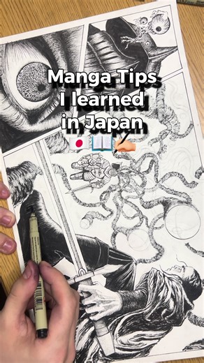 Manga Tips From Japan - Part 17 🇯🇵 Which manga do you think has the best artwork? 🤔⤵️ Let me know in the comments! I’m working on my new manga / graphic novel series in this video! Follow for more original manga, comics, drawings, stories, and paintings. 📖🖼️ I’m trying to become a professional mangaka/ graphic novelist this year ✍🏼 with my main inspirations being Vagabond, Naruto, and Berserk ⚔️ #mangaart #mangadrawing #mangaka #mangaartist #manga