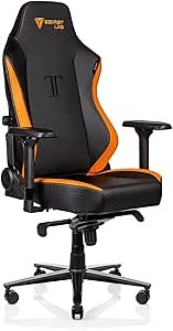 Secretlab Titan 2020 Amber Gaming Chair - Reclining, Ergonomic - Comfortable Computer Chair with 4D Armrests - Headrest & Lumbar Support - Black/Orange - Leatherette
