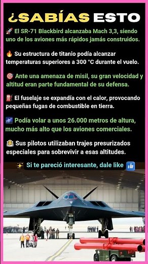 ✈️ SR-71 Blackbird: 6 Datos Increíbles del Avión Más Rápido 🤯