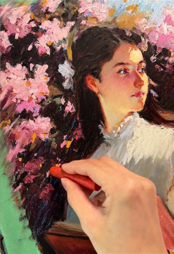 Oil Pastel Flower Drawing Process on Patreon