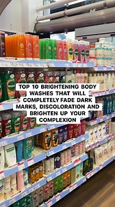 516K views · 5.1K reactions | Top 10 brightening body washes that will completely fade dark marks discoloration and brighten up your complexion!! #bodywash #bodycareroutine #bodycaretips #fyp #skincare #beautytips #facebookreel #skin #foryouシ #clearskin | Rosemond Tettey | Facebook