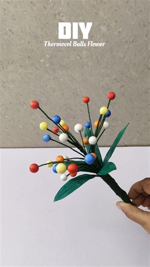 Pitu Arcraf on Instagram: "DIY thermocol balls artificial flower ✨ #reels #viral #thermocolcraft #flowers #diy #handmade #craftideas ##reelsinstagram #trendingreel #artificialflower #instagram"