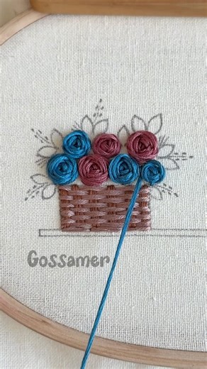 Very Easy Hand Embroidery Flower Pots Design with Free Embroidery Pattern For Beginners ✨ Gossamer