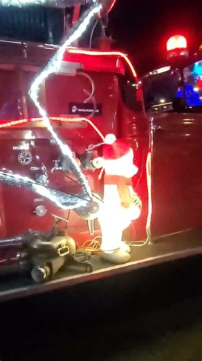 1956 Kenworth Fire Truck Decorated For Christmas