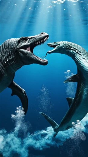 Mosasaur vs Pliosaur ⚔️ Ultimate Sea Battle🔹 #Mosasaur#Pliosaur#SeaMonsters#PrehistoricOcean