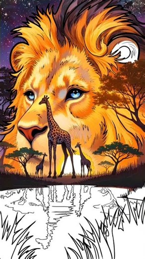 Paint by Number|Lion and Giraffe #walkthrough #painting #coloring #paintbynumber #colorbynumber