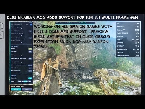 DLSS Enabler Now Supports FSR Multi Frame Gen For All GPUs | Early Look & Setup for AMD GPU Rog Ally