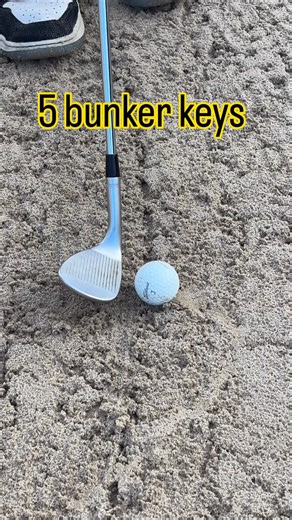 5 bunker keys that can make a huge difference ⛳️ 🏖️ Face OPEN, not square 🏖️ Ball FORWARD, not back 🏖️ Shaft STRAIGHT UP, no lean 🏖️ 65% weight on your LEAD FOOT 🏖️ Stance SQUARE, not open Get these basics right and bunker shots become much more predictable. Which one do you need to work on? 👇