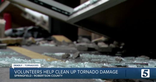 Volunteers clean up tornado damage in Springfield