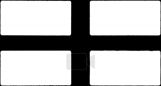 Quad split screen vintage film frame matte. Four-frame layout with textured organic edges and rounded corners. Retro cinematic overlay for video masking and multi-frame compositions Stock Video Footage - Alamy