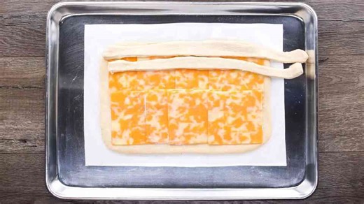 Cheese-Stuffed Woven Hot Dog Bake