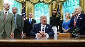 Trump welcomes Apollo 11 astronauts Aldrin, Collins to White House