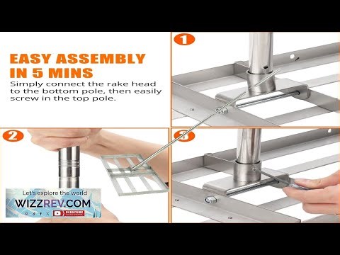 Garvee 36"10" Heavy Duty Steel Lawn Leveling Rake with 180 Flexible Rotation