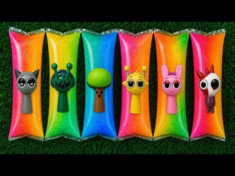 UNBOXING balon berwarna sprunki : garnold,gray,cluckr,funbot,brud,jevin