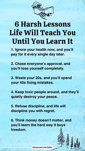 1.4M views · 8.2K reactions | Harsh lessons life will teach your until you learn it… | Advanced Life Skills | Facebook